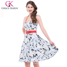 Grace Karin Stock Sexy Halter Baumwolle bedruckte Vintage Retro Kleid 50&#39;s Style CL4595-2 #